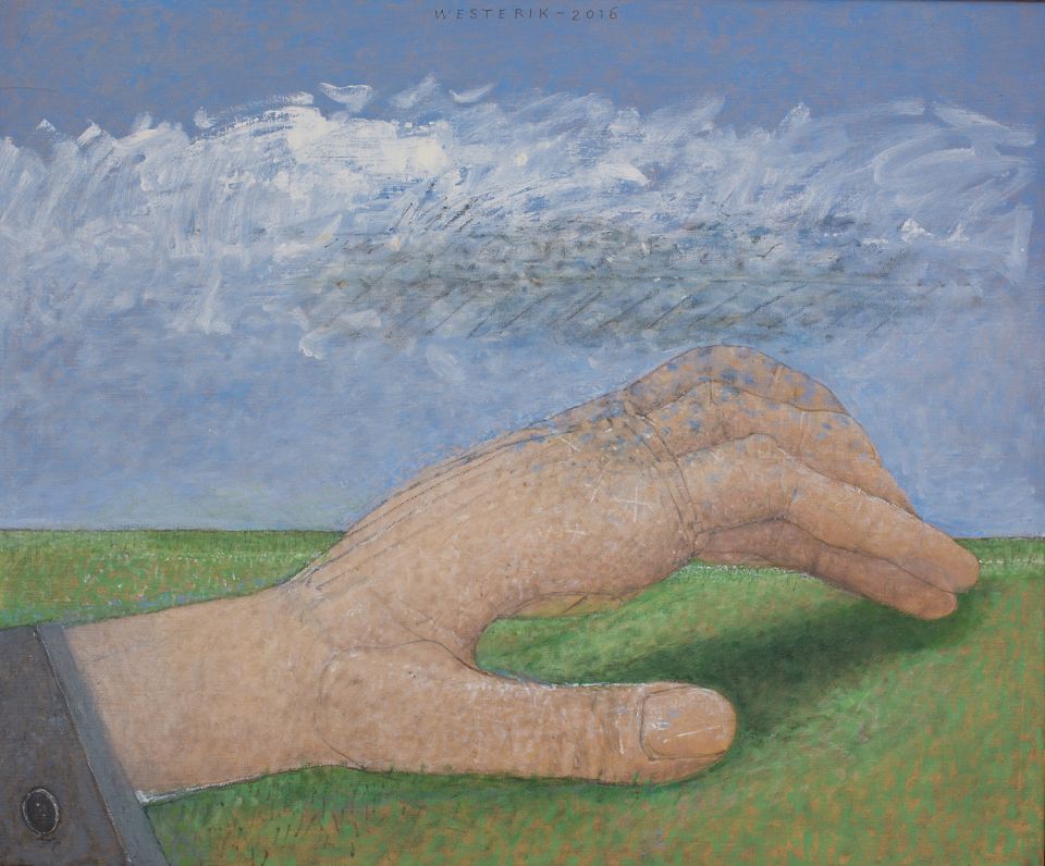 Hand Schatten und Gras